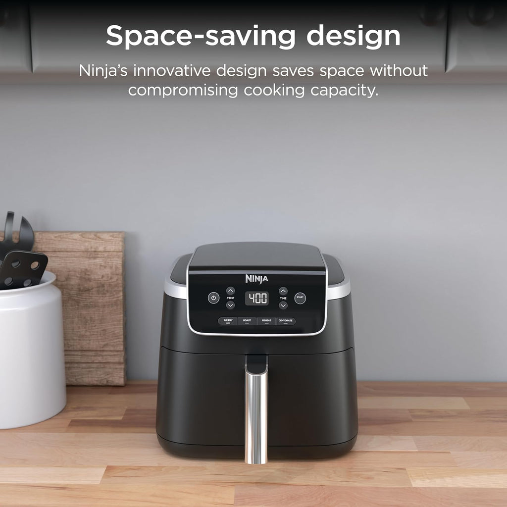 Ninja Air Fryer Pro, 5 Qt, 4-in-1, Grey, AF141 | Air fry, roast, reheat, dehydrate, 1750W, 400F max, Fits 4 lbs fries, Nonstick basket, Dishwasher-safe