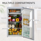 HOMCOM Under Counter Fridge 91L Small Fridge with Chiller Grey
