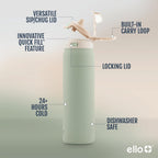 Ello Pop & Fill Insulated Stainless Steel Water Bottle with Quick Fill Lid, Leakproof Locking, Sip or Chug Spout, BPA-Free, Double Wall Vacuum Insulated for Sports, Travel & School- 22oz / 32oz / 40oz