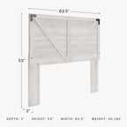 Signature Design by Ashley Shawburn Queen Headboard Only, Whitewash | Crossbuck panel style, Engineered wood (MDF/particleboard/plywood) and decorative laminate, Fits standard metal frames