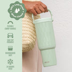 Ello Oasis Go+ 26oz Insulated Stainless Steel Tumbler with Straw, Jadeglow