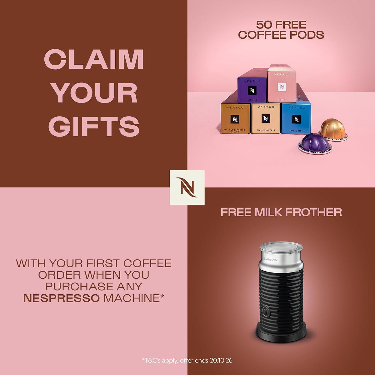 Nespresso Vertuo Next Automatic Pod coffee machine for Americano, Decaf, Espresso by Krups in Grey