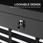 HOMCOM 6 Drawer Tool Chest Lockable Top Case 600mm x 260mm x 340mm Black