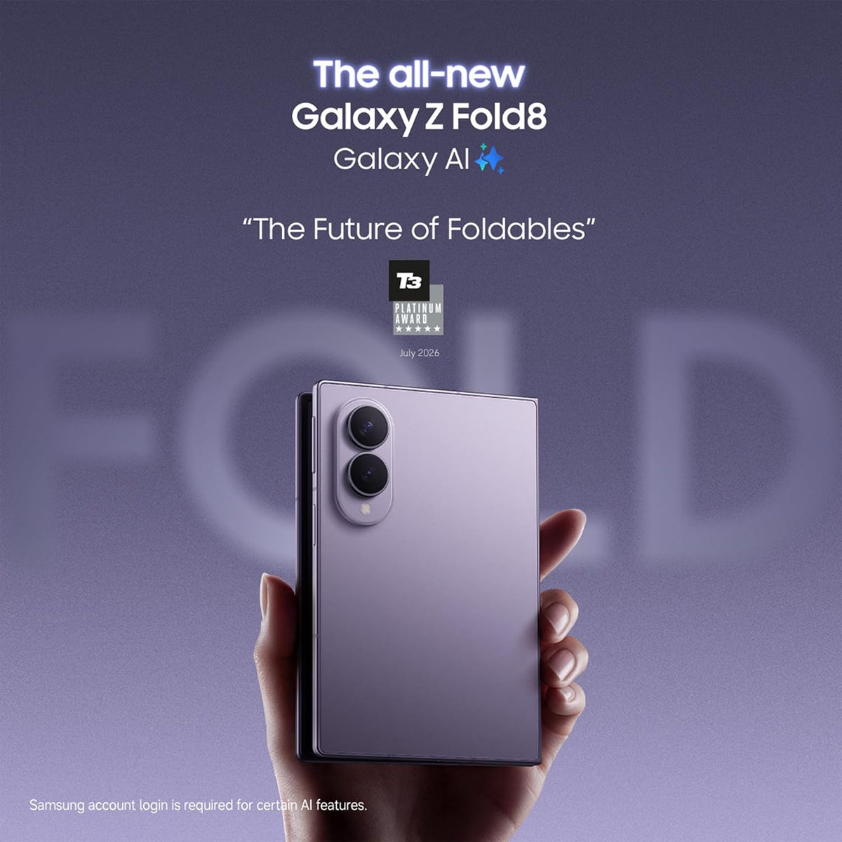 Samsung Galaxy Z Fold8 Smartphone, 512GB Storage, 12GB Memory, Graphite