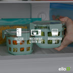Ello Duraglass 2 Cup Glass Storage Containers with Lids, 4 Pack, Melon
