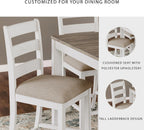Signature Design by Ashley Skempton Counter Height Dining Table Set for 6 | 36 in counter height dining table, 24.75 in seat height, Solid wood stool frames, Two-tone wood design, Cushioned seats