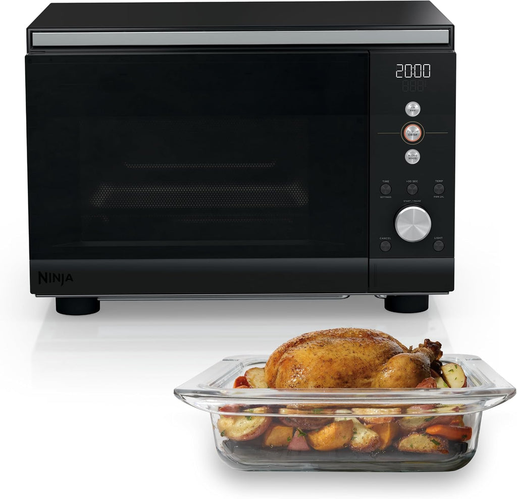 Ninja® Crispi™ Microwave & Air Fryer with FusionCrisp, Black, MW101BK1 | Replaces a countertop microwave and air fryer with 14 functions; Fast 1000W microwave and powerful 1700W Ninja® air fryer.
