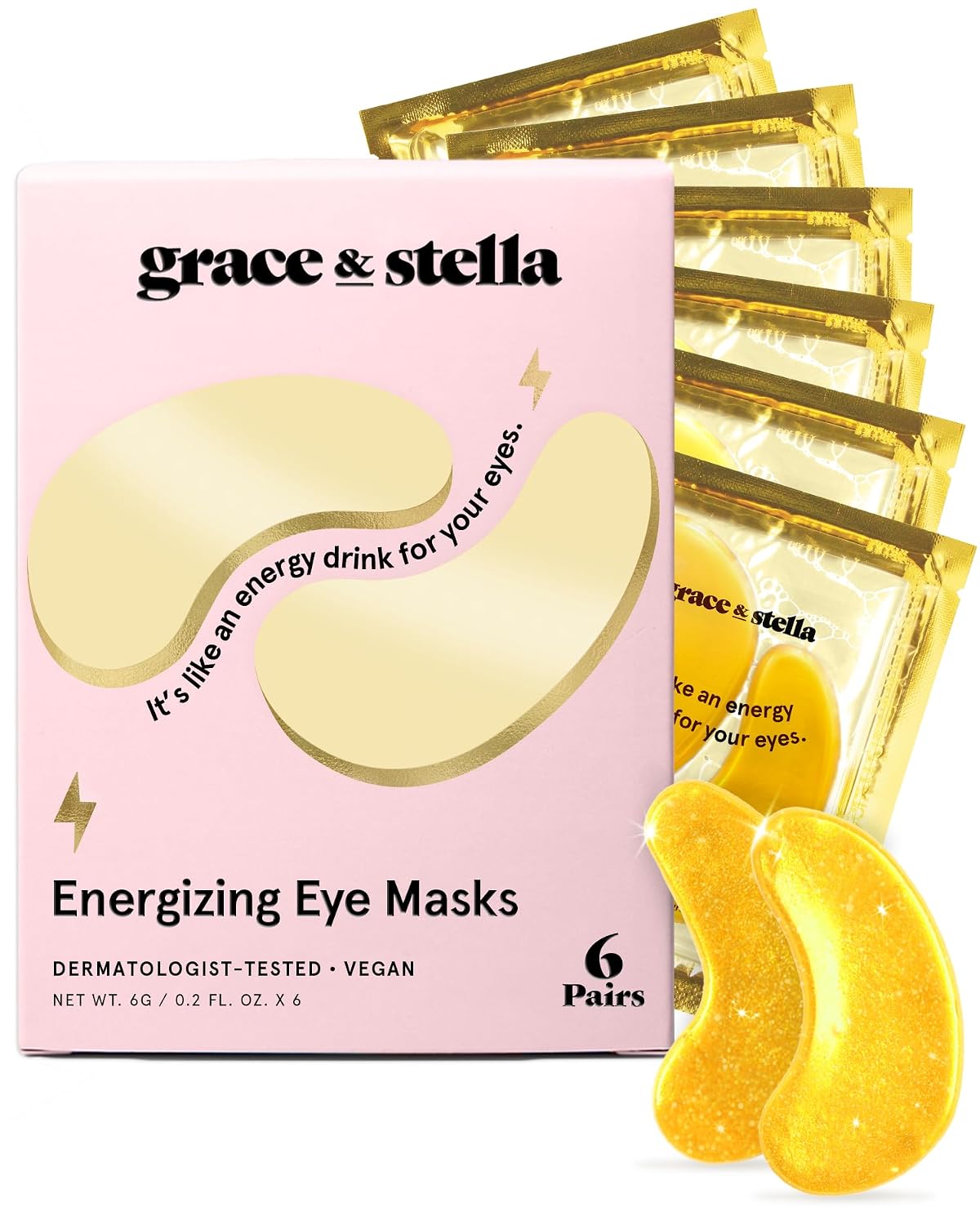 grace & stella Award Winning Moisturizing Under Eye Masks (24 Pairs, Pink)