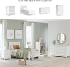 Signature Design by Ashley Hallityn Twin Scalloped Bed Frame, White | Scalloped headboard for cottage charm, Durable engineered wood, 350-lb capacity platform design