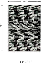Signature Design by Ashley Area Rug, Abstract 10x14, Black/Ivory | Extra large modern abstract rug with medium 9 mm pile, 100% polyester for spacious living rooms, Bramshaw Series
