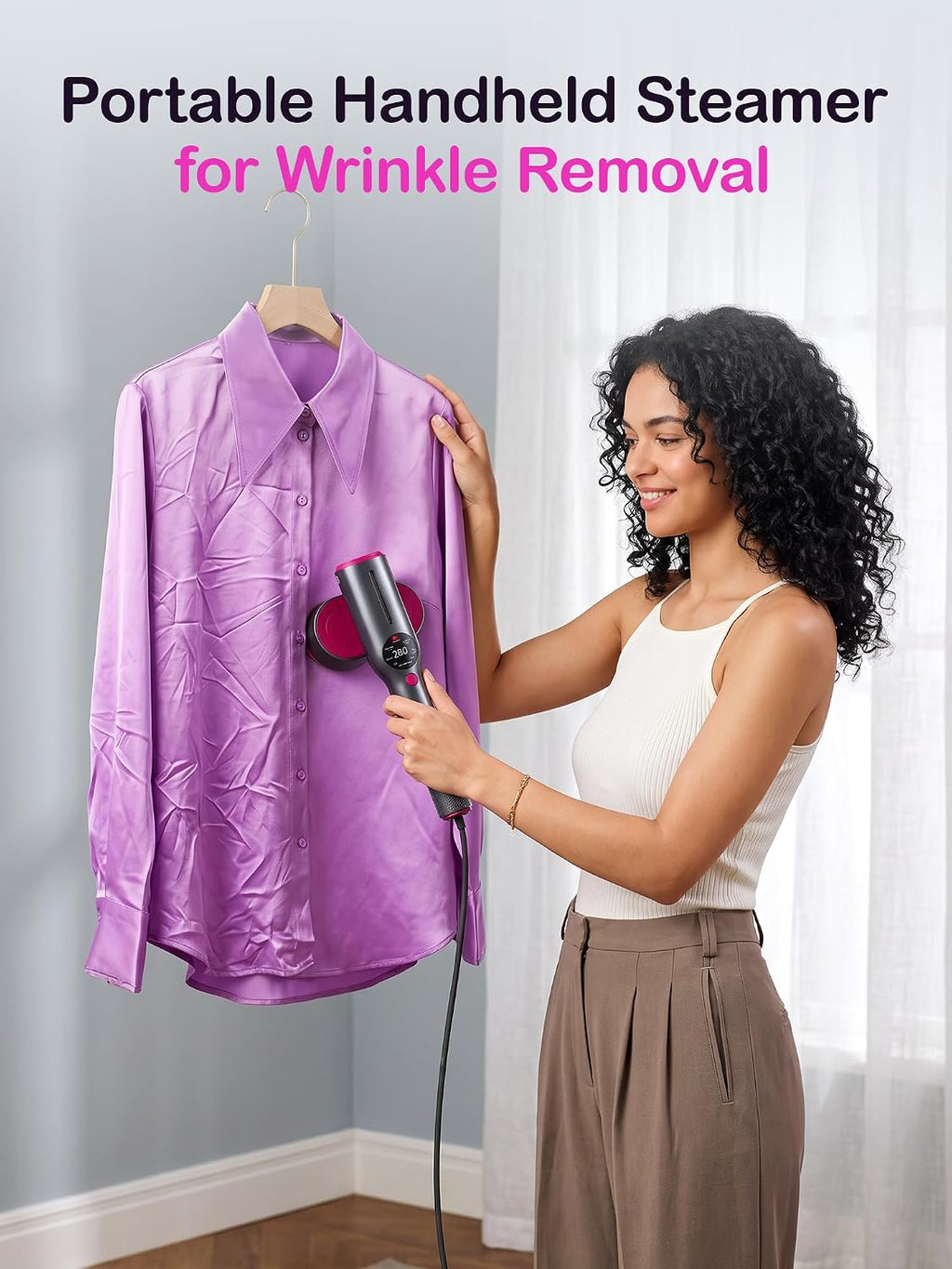 DRFLASH 2 in 1 Handheld Garment Steamer and Iron for Clothes Travel Size