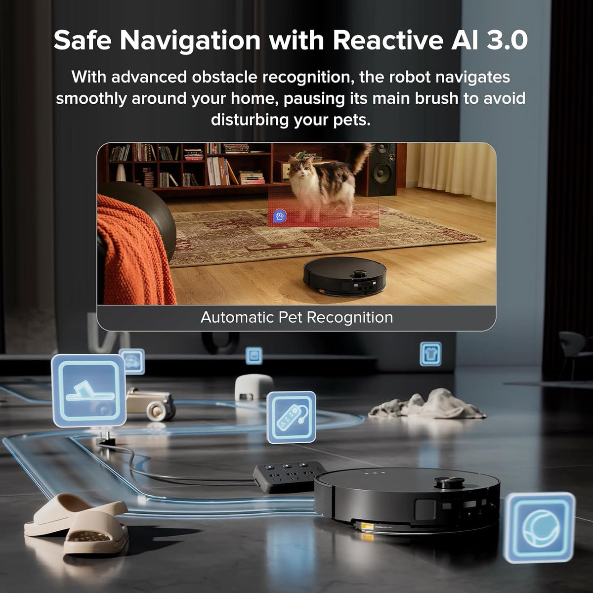 roborock Saros 10 Robot Vacuum Cleaner with Mop, 3.14-Inch Ultra Slim