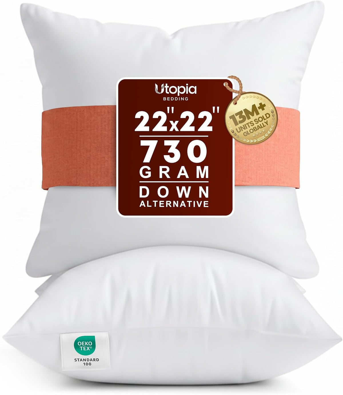 Utopia Bedding 18x18 Pillow Inserts, White Throw Pillows for Couch, 2 Pack