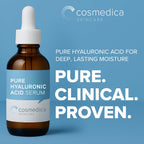 Cosmedica Hyaluronic Acid Serum for Skin 100% Pure-Anti-Aging Serum - Intense Hydration + Moisture, Non-greasy, Paraben-free Hyaluronic Acid for Your Face (Pro Formula) 2oz