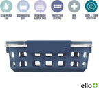 Ello Duraglass 5 Cup Glass Meal Prep Container with Lid, midnight