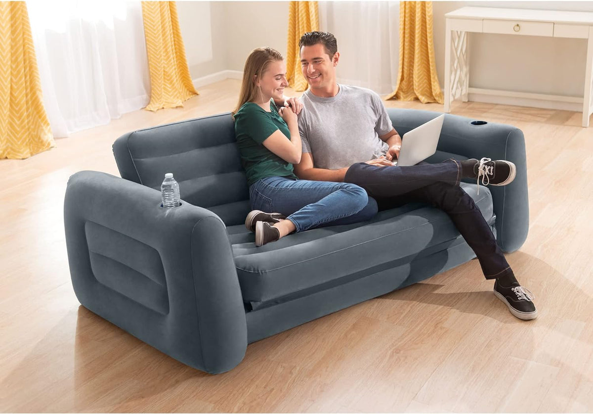 Intex Inflatable Pull-Out Sofa Convertible Queen Size Air Mattress