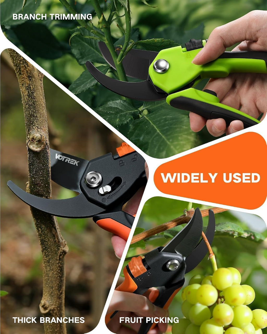 Bypass Secateurs for Small Hands with Continuously Adjustable Grip