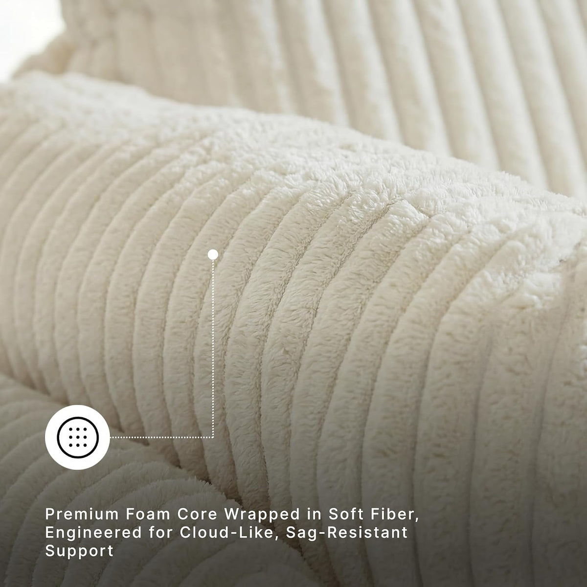 Signature Design by Ashley Oversized Swivel Glider Recliner, Ivory | Hidden armrest storage, Soft polyester cord, Smooth 360-degree rotation, Rocking chair motion, Tie-Breaker Series