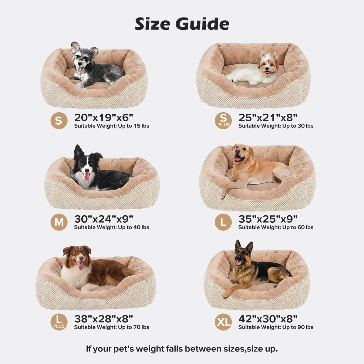 INVENHO Medium Dog Beds for Medium Dogs Washable, Rectangle Dog Bed Medium Size Dog, Orthopedic Dog Bed, Warming Soft Calming Sleeping Puppy Bed Durable Pet Bed with Anti-Slip Bottom M(30"x24"x9")