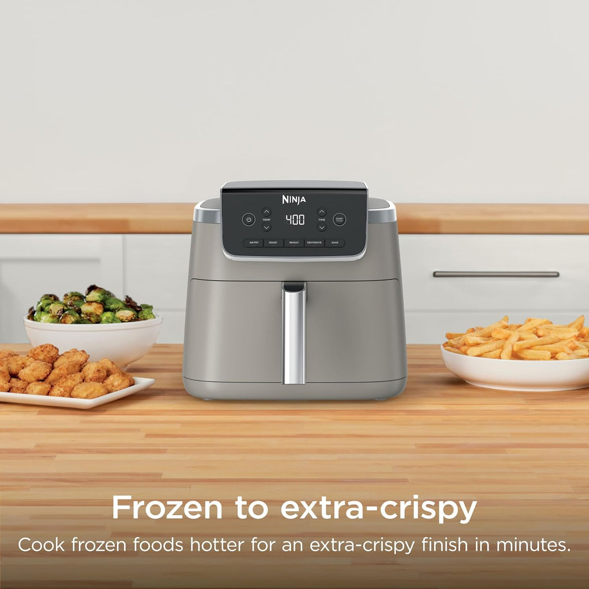 Ninja Air Fryer Pro, 5 Qt, 5-in-1, Stone, AF142SD | Air fry, bake, roast, reheat, dehydrate, 1750W, 400F max, Fits 4 lbs fries, Dishwasher-safe