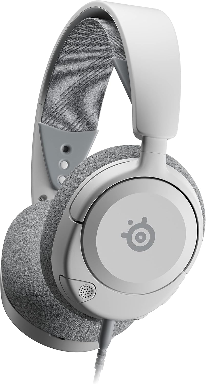 SteelSeries Arctis Nova 1P for PlayStation - PS5 Gaming Headset - Hi-Fi Drivers - 360° Spatial Audio - AirWeave Memory Foam Ear Cushions - Lightweight - Also compatible with PC, Xbox - White