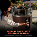 Ninja Fireside360 Fire Pit/Heater, 80,000 BTU, 3 Modes, Rust | Ninja Fireside360 offers flame, heat, or both with up to 80,000 BTUs, hassle-free dial control, and smokeless design