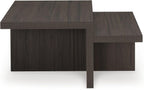 Signature Design by Ashley Zendex Contemporary Table Set with Pedestal Base, Set of 2, Dark Brown
