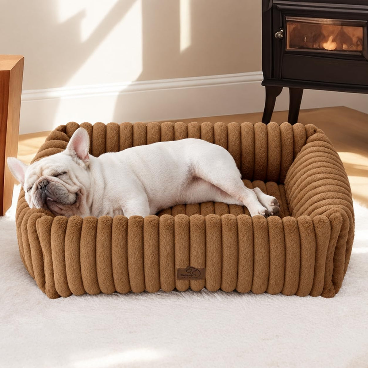 Bedsure ComfyFleece® Cute Dog Beds Large Sized Dog Washable，36in Cream