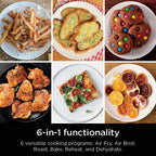 Ninja Air Fryer DoubleStack, 8 Qt, 6-in-1, Black, SL201 | Air fry, broil, roast, bake, reheat, dehydrate, Cooks 4 foods at once, Smart Finish, Match Cook