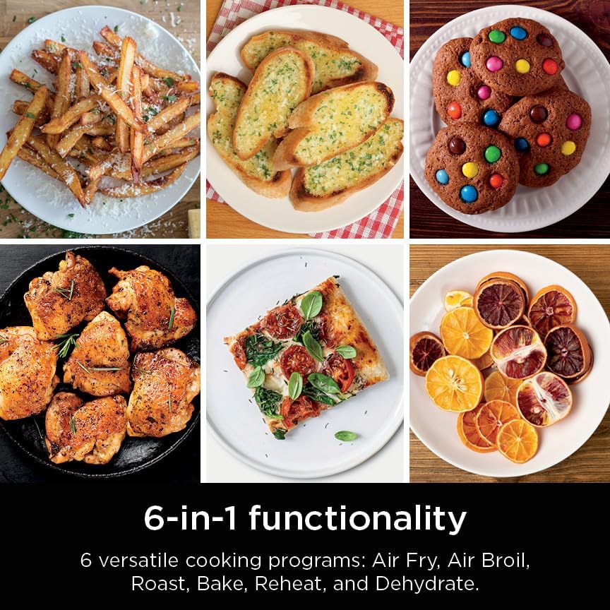 Ninja Air Fryer DoubleStack, 8 Qt, 6-in-1, Black, SL201 | Air fry, broil, roast, bake, reheat, dehydrate, Cooks 4 foods at once, Smart Finish, Match Cook