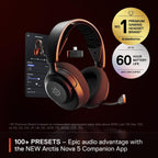 SteelSeries Arctis Nova 5 Wireless - Gaming Headset for PC, PS4/5, Mobile - 100+ Audio Presets via App - Neodymium Magnetic Drivers - 60H Battery - 2.4GHz or BT - ClearCast Gen2.X Mic