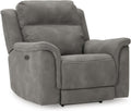 Signature Design by Ashley Power Recliner, Slate Zero Wall | Water-resistant faux leather, Zero-gravity power recline, Zero-draw USB port, Next-Gen Durapella Series