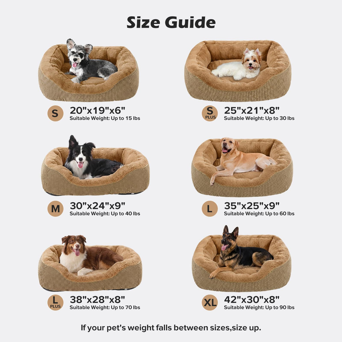 INVENHO Medium Dog Beds for Medium Dogs Washable, Rectangle Dog Bed Medium Size Dog, Orthopedic Dog Bed, Warming Soft Calming Sleeping Puppy Bed Durable Pet Bed with Anti-Slip Bottom M(30"x24"x9")