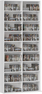 HOMCOM 640 CD/360 DVD Storage Unit with 18 Compartments, White
