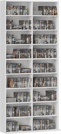 HOMCOM 640 CD/360 DVD Storage Unit with 18 Compartments, White