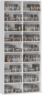 HOMCOM 640 CD/360 DVD Storage Unit with 18 Compartments, White