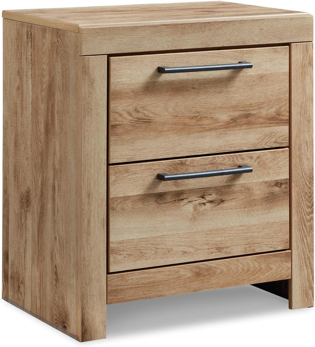 Signature Design by Ashley Rustic Nightstand with USB, Brown Bedside Table