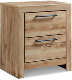 Signature Design by Ashley Rustic Nightstand with USB, Brown Bedside Table
