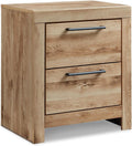 Signature Design by Ashley Rustic Nightstand with USB, Brown Bedside Table