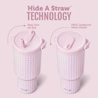 Ello Oasis Go+ 26oz Insulated Stainless Steel Tumbler with Straw, Pink