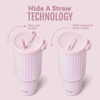 Ello Oasis Go+ 32oz Insulated Stainless Steel Tumbler with Straw, Pink