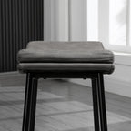 HOMCOM Breakfast Bar Stools Set of 2 Microfibre Upholstered Barstools Grey