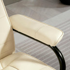 HOMCOM Swivel Recliner Chair and Footstool, Massage Recliner, Cream White