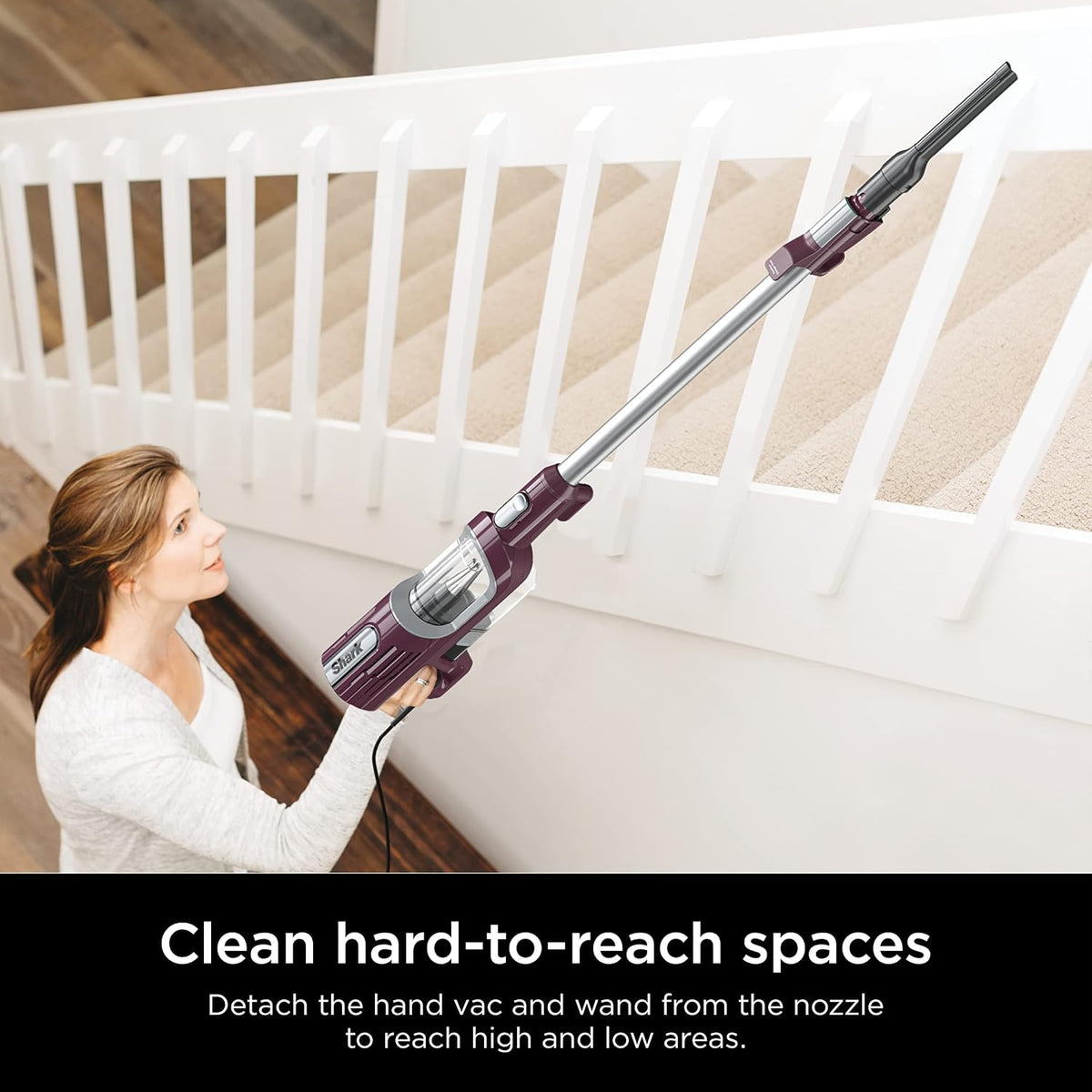 Shark PetPro Corded Stick Vacuum, Odor Tech, Wine Purple, Renewed, HZ702