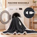 Westinghouse Wearable Heated Throw Blanket Flannel Sherpa 50x60 Inch Grey
