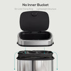 HOMCOM 58L Motion Sensor Bin Automatic Touchless for Kitchen Silver Tone