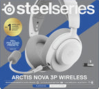 SteelSeries Arctis Nova 3P Wireless - PS5 Headset & PC Gaming Headset - Mobile App Control - 40 HR Battery with fast charging - Compatible with PlayStation, PC, Switch - 2.4GHz/Bluetooth - White