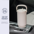 Ello Oasis Go+ 26oz Insulated Stainless Steel Tumbler with Straw, Porcelain