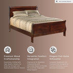 Signature Design by Ashley Alisdair Wood Queen Sleigh Bed | Traditional Louis Philippe style, Sweeping curves, Adjustable base compatible, Bed frame with headboard
