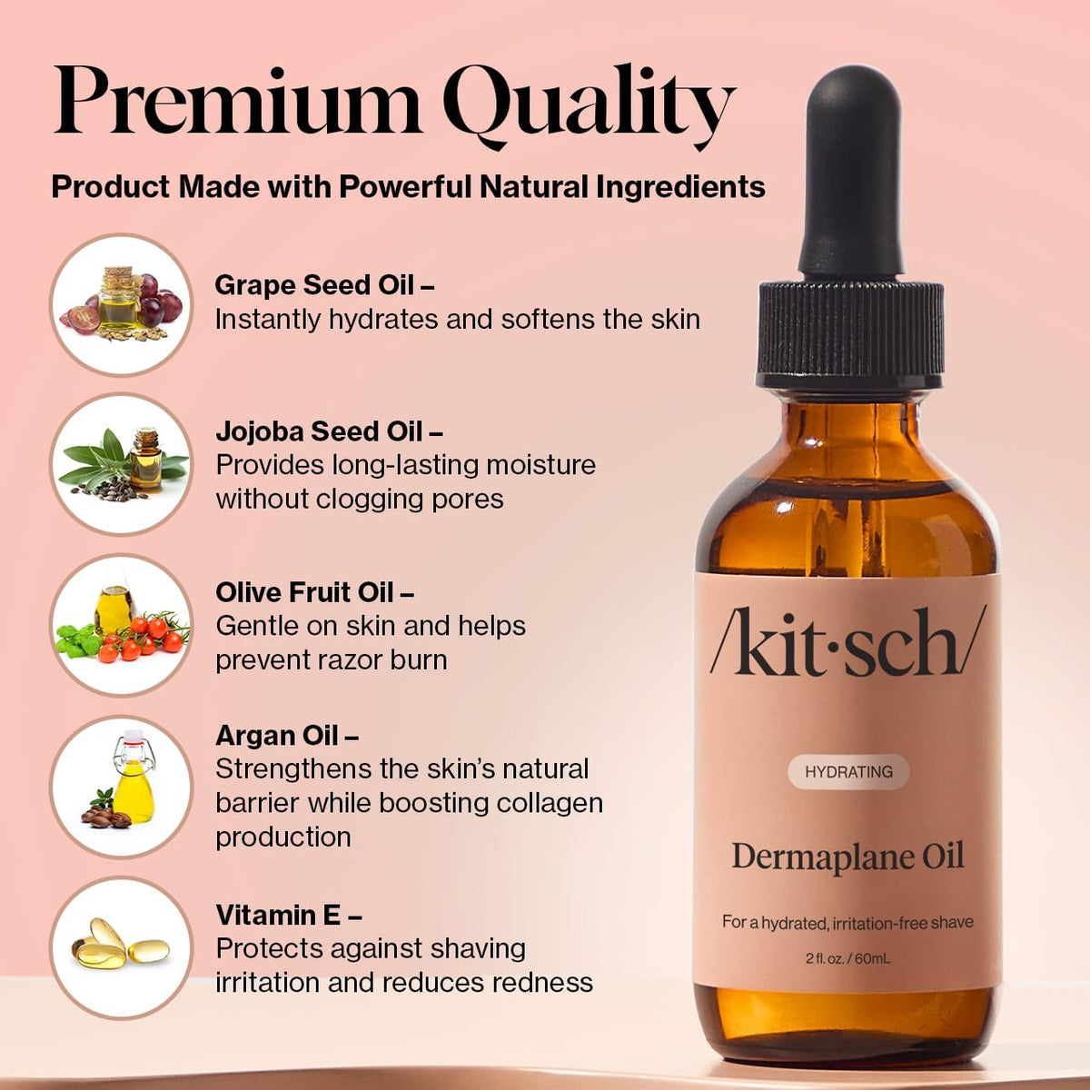 Kitsch Dermaplane Face Oil with Jojoba Oil & Argan Oil - 2oz